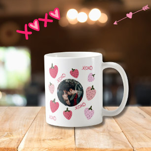 Erdbeere Liebe Herz XOXO und 2 benutzerdefinierte  Kaffeetasse