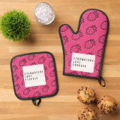 Erdbeere Liebe. Ofenhandschuh & Topflappen-Set (Oben Unten)