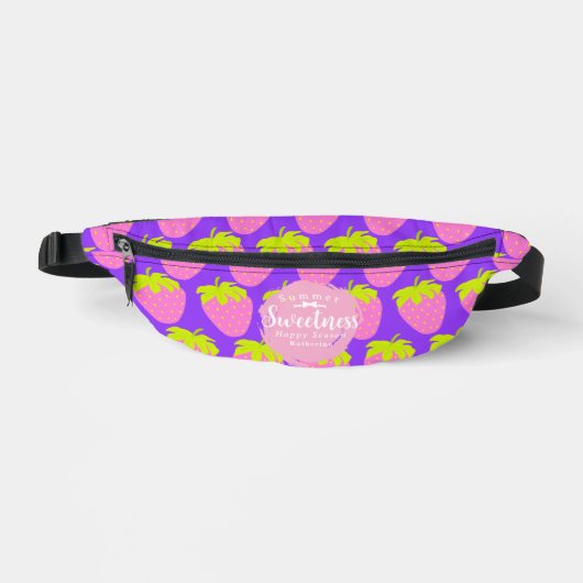 Erdbeere Lila Bauchtasche (Vorderseite)