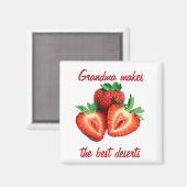 Erdbeere Magnet (Vorderseite/Rückseite)