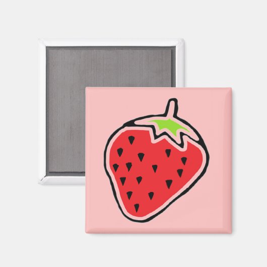Erdbeere Magnet (Vorderseite/Rückseite)
