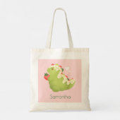 Erdbeere Matcha Dinosaurier Tragetasche (Rückseite)