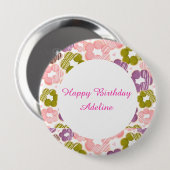 Erdbeere, Matcha, Schokolade und Ube Mochi Donuts Button (Vorne & Hinten)