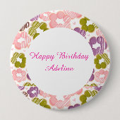 Erdbeere, Matcha, Schokolade und Ube Mochi Donuts Button (Vorderseite)