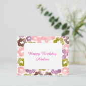 Erdbeere, Matcha, Schokolade und Ube Mochi Donuts Postkarte (Stehend Vorderseite)