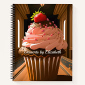 Erdbeere Mattiert Cupcake Dessert Rezepte Notizblock (Vorderseite)