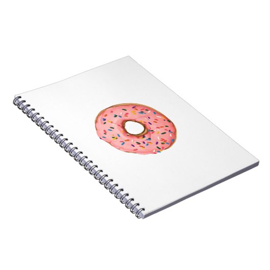Erdbeere Mattierte Doughnut mit Sprinklen Notizblock (Rechte Seite)