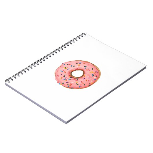 Erdbeere Mattierte Doughnut mit Sprinklen Notizblock (Linke Seite)