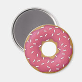 Erdbeere Mattierter Donut mit Sprinklen Magnet (Vorderseite/Rückseite)