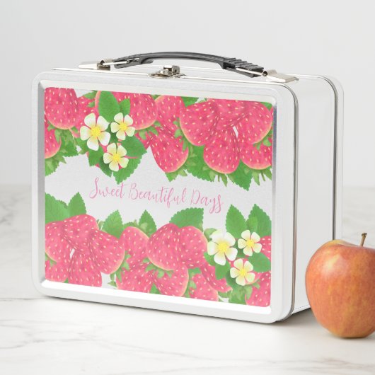 Erdbeere Metall Brotdose (Beispiel)