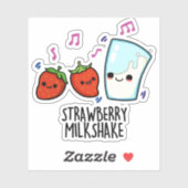 Erdbeere Milch Shake Funny Food Puff Aufkleber (Blatt)