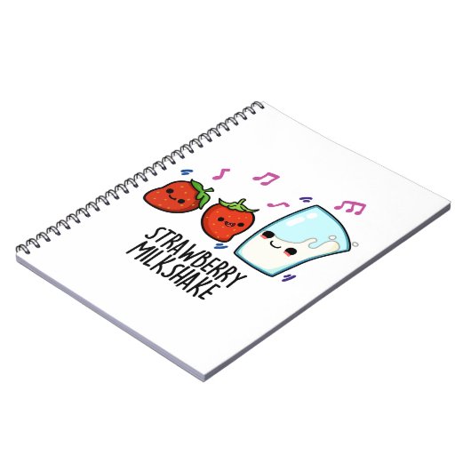 Erdbeere Milch Shake Funny Food Puff Notizblock (Linke Seite)