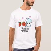 Erdbeere Milch Shake Funny Food Puff T-Shirt (Vorderseite)