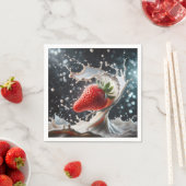 Erdbeere Milk Splash Serviette (Beispiel)