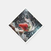 Erdbeere Milk Splash Serviette (Ecke)