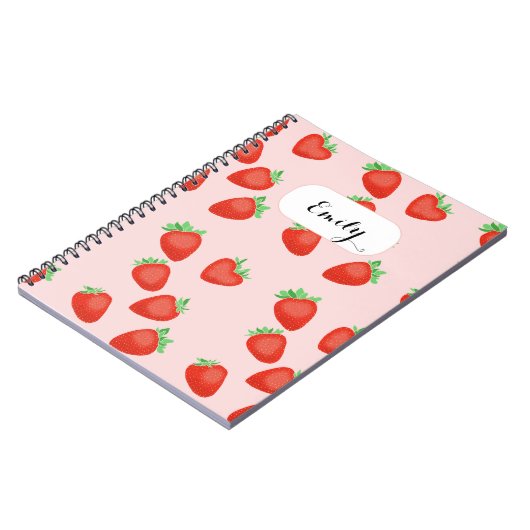 Erdbeere Milkshake Erdbeeren Individuelle Name Notizblock (Linke Seite)