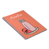 Erdbeere Milkshake Retrosa Notizblock (Rechte Seite)