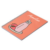 Erdbeere Milkshake Retrosa Notizblock (Linke Seite)