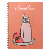 Erdbeere Milkshake Retrosa Notizblock (Vorderseite)