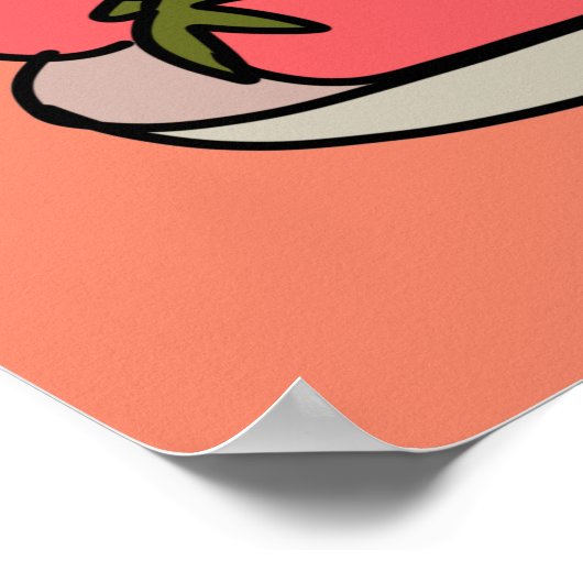 Erdbeere Milkshake Retrosa Poster (Ecke)