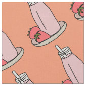Erdbeere Milkshake Retrosa Stoff (Nahaufnahme)