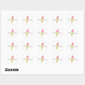 Erdbeere Minze Eiscreme Runder Aufkleber (Blatt)