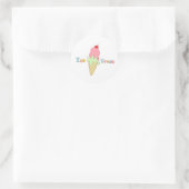 Erdbeere Minze Eiscreme Runder Aufkleber (Tasche)