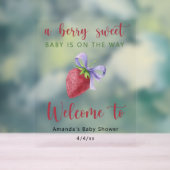 Erdbeere mit Bugbaby-Dusche Acrylschild (Neutral)