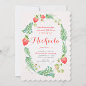 Erdbeere mit Ferns Einladung (Vorderseite)