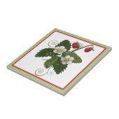 Erdbeere mit Gingham Küchen-Dekor Fliese (Seite)