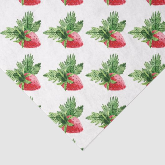 Erdbeere mit grünem Leaf Seidenpapier (Ausschnitt)