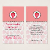 Erdbeere mit hausgemachtem Bath & Body Label | Ges (Vorne & Hinten)