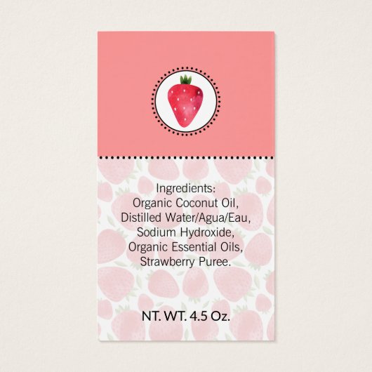 Erdbeere mit hausgemachtem Bath & Body Label | Ges (Rückseite)