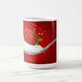 Erdbeere mit Milchspritze Kaffeetasse (Mittel)