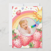 Erdbeere mit Regenbogenbeere im ersten Party Einladung (Rückseite)