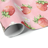 Erdbeere mit Schmetterling Geschenkpapier (Rolleneckpunkt)