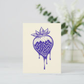 Erdbeere mit Schokolade Feiertagspostkarte (Stehend Vorderseite)