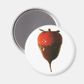 Erdbeere mit Schokolade Magnet (Vorderseite/Rückseite)