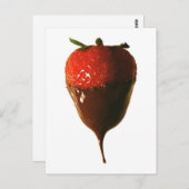 Erdbeere mit Schokolade Postkarte (Vorne/Hinten)