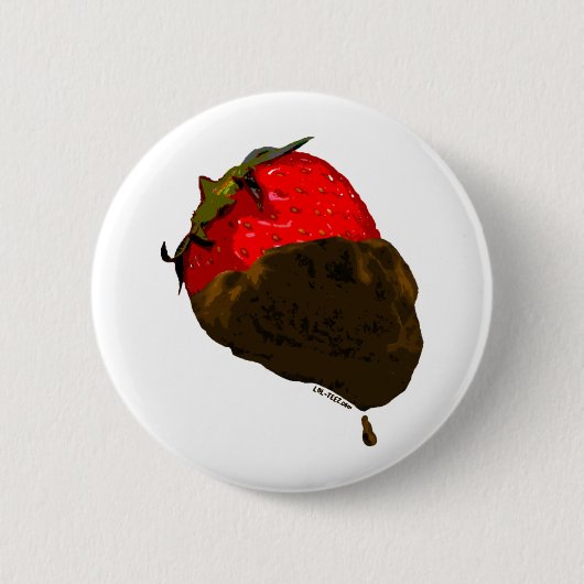 Erdbeere mit Schokolade überzogen Button (Vorderseite)