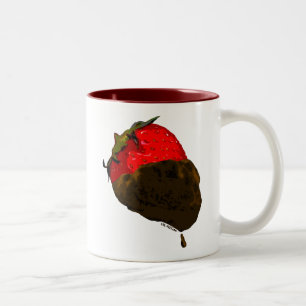 Erdbeere mit Schokolade überzogen Zweifarbige Tasse