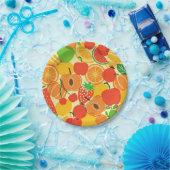 Erdbeere mit tropischem Obstsalat Pappteller (Party)