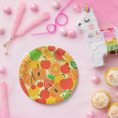 Erdbeere mit tropischem Obstsalat Pappteller (Party)