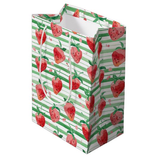 Erdbeere Mittlere Geschenktüte (Rückseite Schrägansicht)