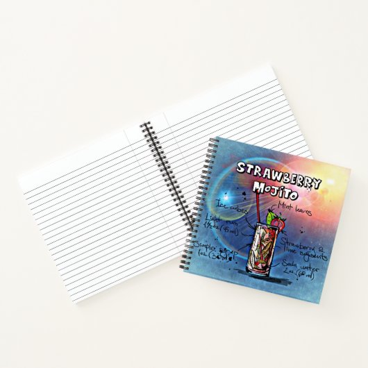 Erdbeere Mojito (#11 von 12 Sets mit Rezept für Ge Notizblock (Innenseite)