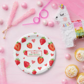 Erdbeere Muster Frühlingsdusche Früchte Pappteller (Party)