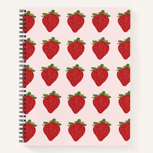 Erdbeere Niedliche Rezeptur Erdbeeren Notizblock (Vorderseite)