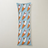 Erdbeere oder Vanilla? Blauer Kissen (Rückseite (Vertikal))