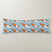 Erdbeere oder Vanilla? Blauer Kissen (Vorderseite)