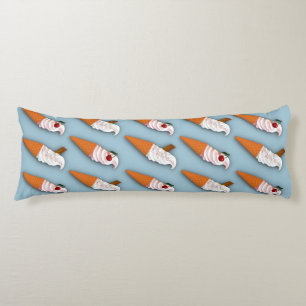 Erdbeere oder Vanilla? Blauer Kissen